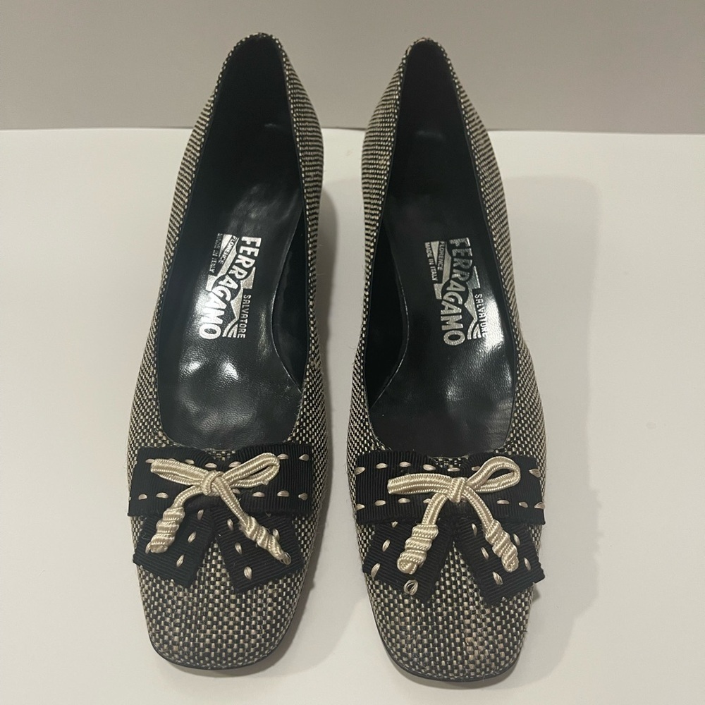 Salvatore Ferragamo Black and White Women's Shoes